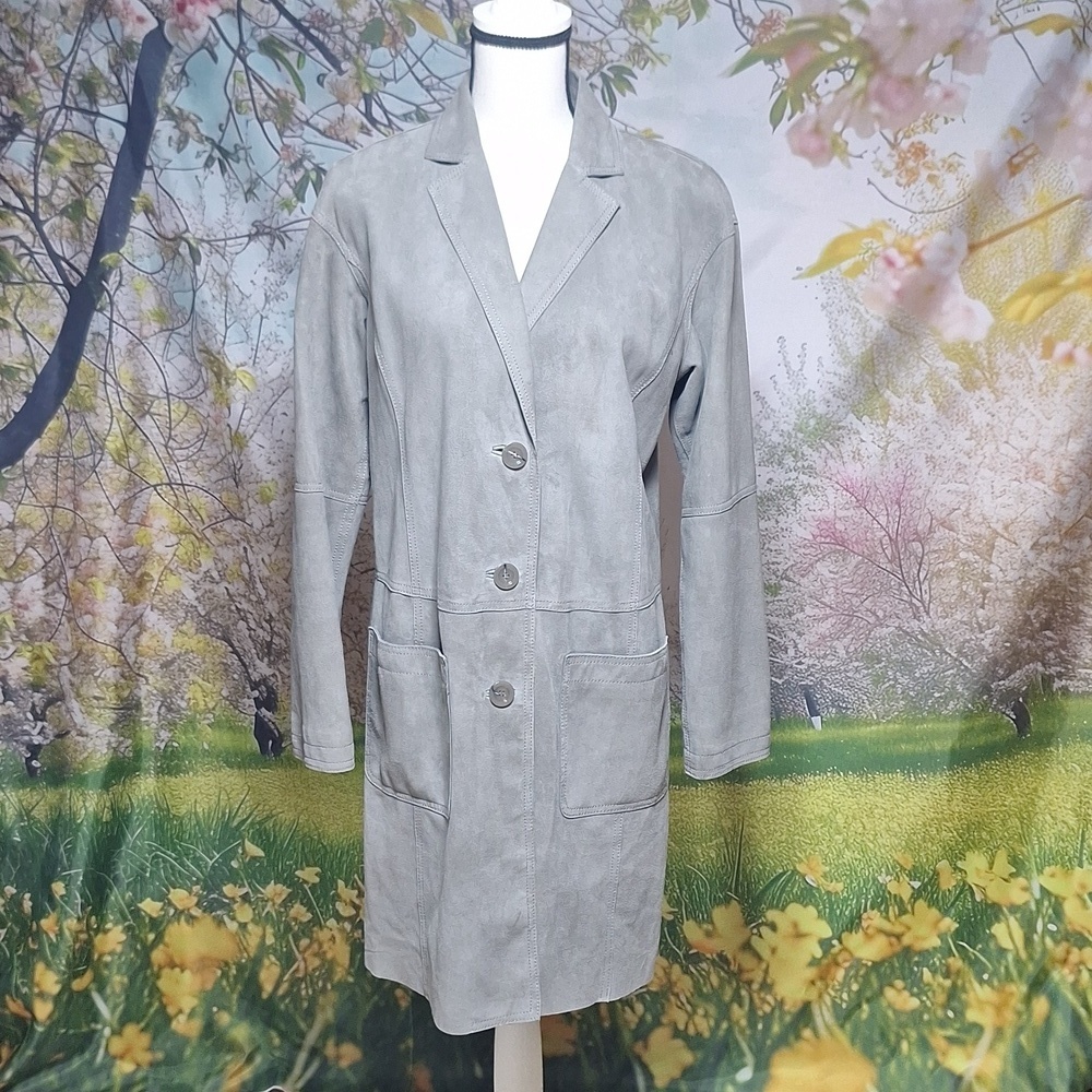 Grey Worth sm leather jacket, mid length,  beautiful style! 2 front pockets